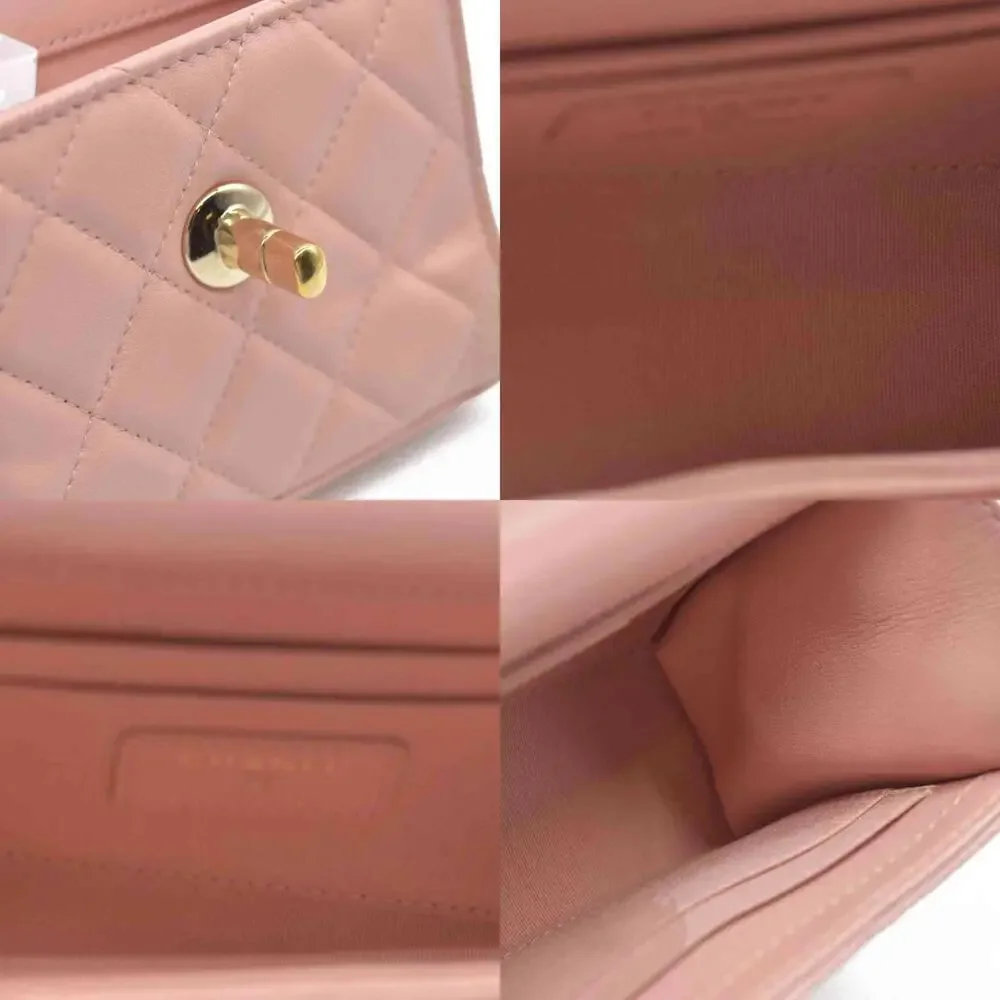 Chanel Lambskin Quilted Mini Trendy CC Clutch With Chain